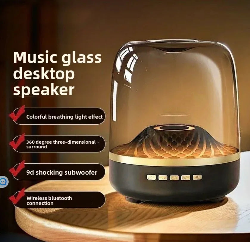 Qisheng Wireless Bluetooth Smart Speaker LED Multi Light Subwoofer TF Card USB Flash Drive FM Radio Home Desktop Decoration