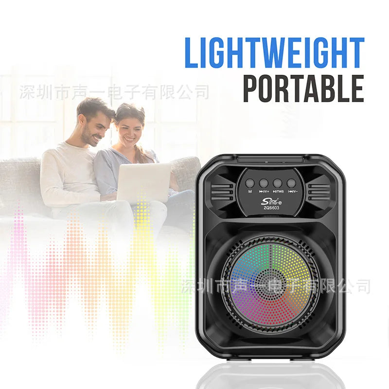 ZQS603 New Bluetooth Speaker Outdoor Portable Square Dance Audio Large Volume with Microphone Karaoke