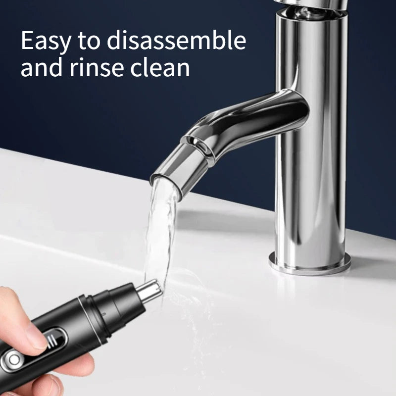 Mini Nose Hair Trimmer Rechargeable USB Painless Waterproof Portable Stainless Steel Sharp Blade Low Noise IPX5
