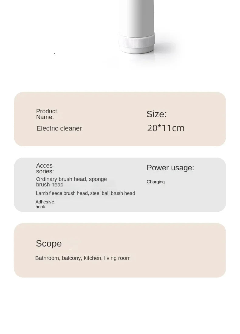 Wireless Electric Cleaning Brush Household Kitchen Dishwashing Brush Bathtub Tile Cleaning Brush Window Washer Robot Glass Wiper