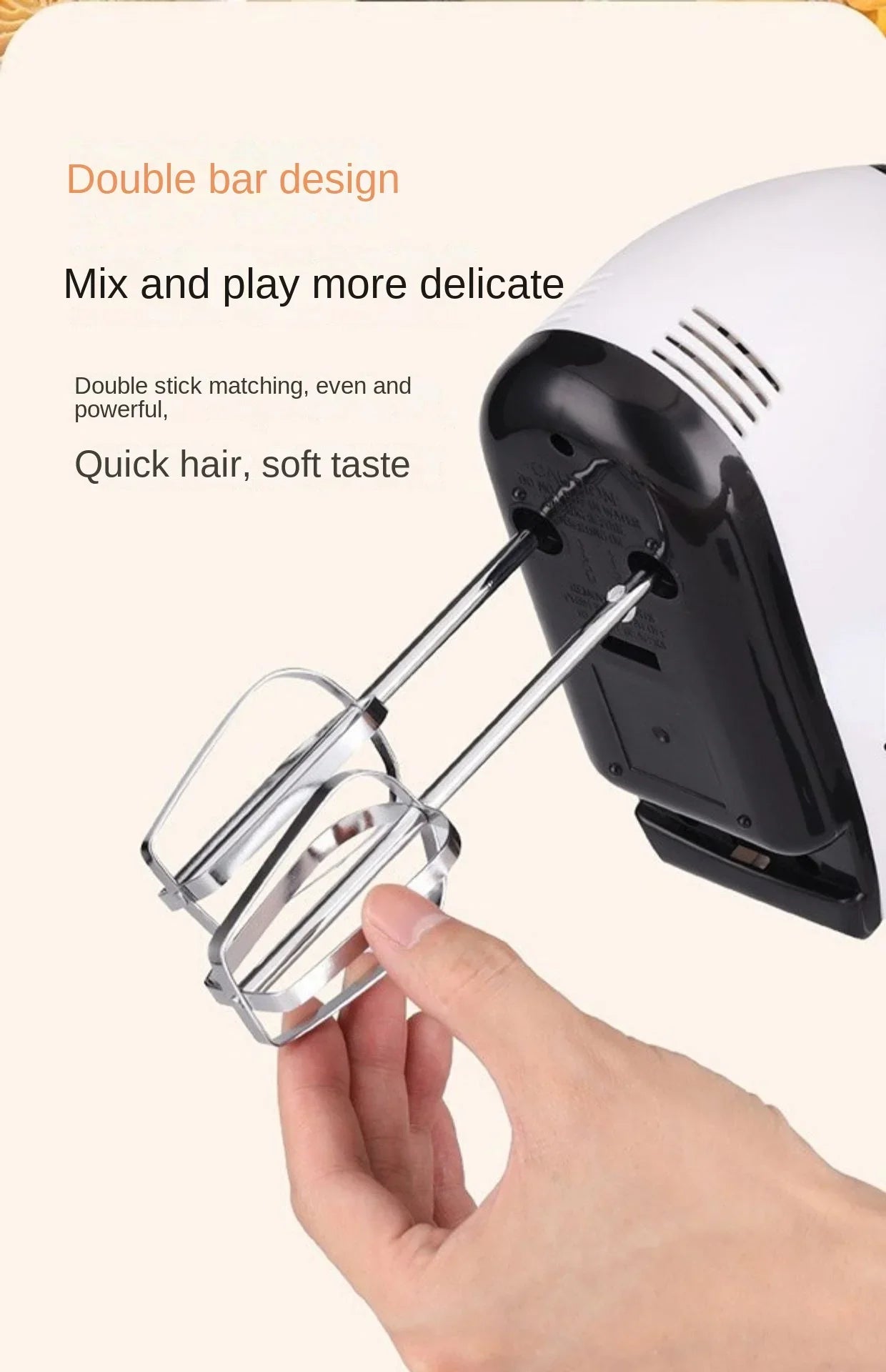 Handheld electric egg beater Blender household automatic mixer egg white and cream beater mini 7-speed Frother for milk Coffee