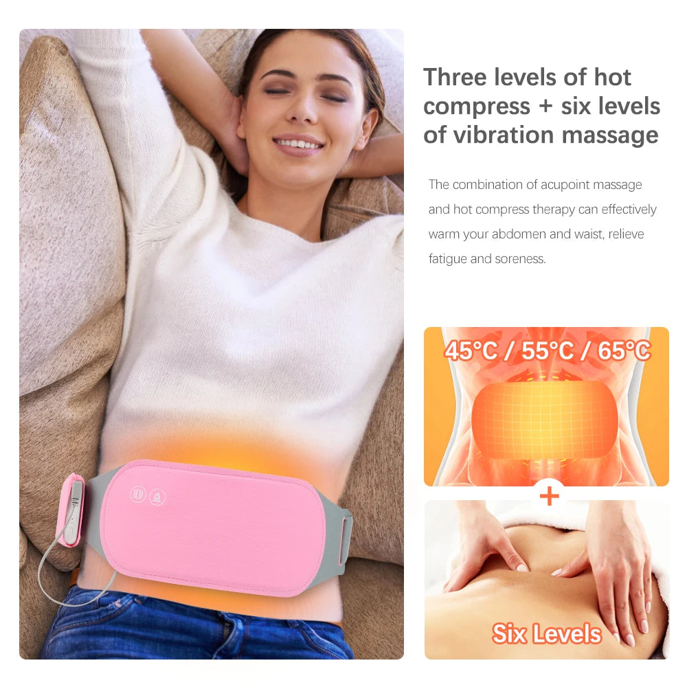 Smart Warm Palace Belt Electric Period Cramp Relief Massager Belt Menstrual Heating Pad Waist Stomach Abdominal Warm Products