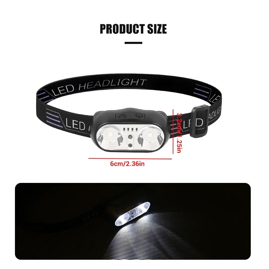 D5 Induction LED Headlamps USB Charging Headlight Camping Flashlight Led Head-Mounted Strong Light Fishing Portable Torch Lamp
