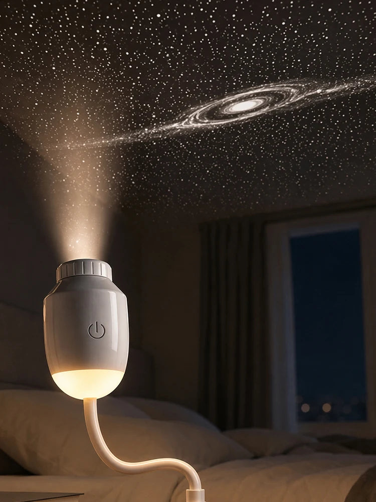 USB Starry Sky Projector Night Light Adjustable Brightness Galaxy Atmosphere Bedroom Ceiling Romantic Lamp
