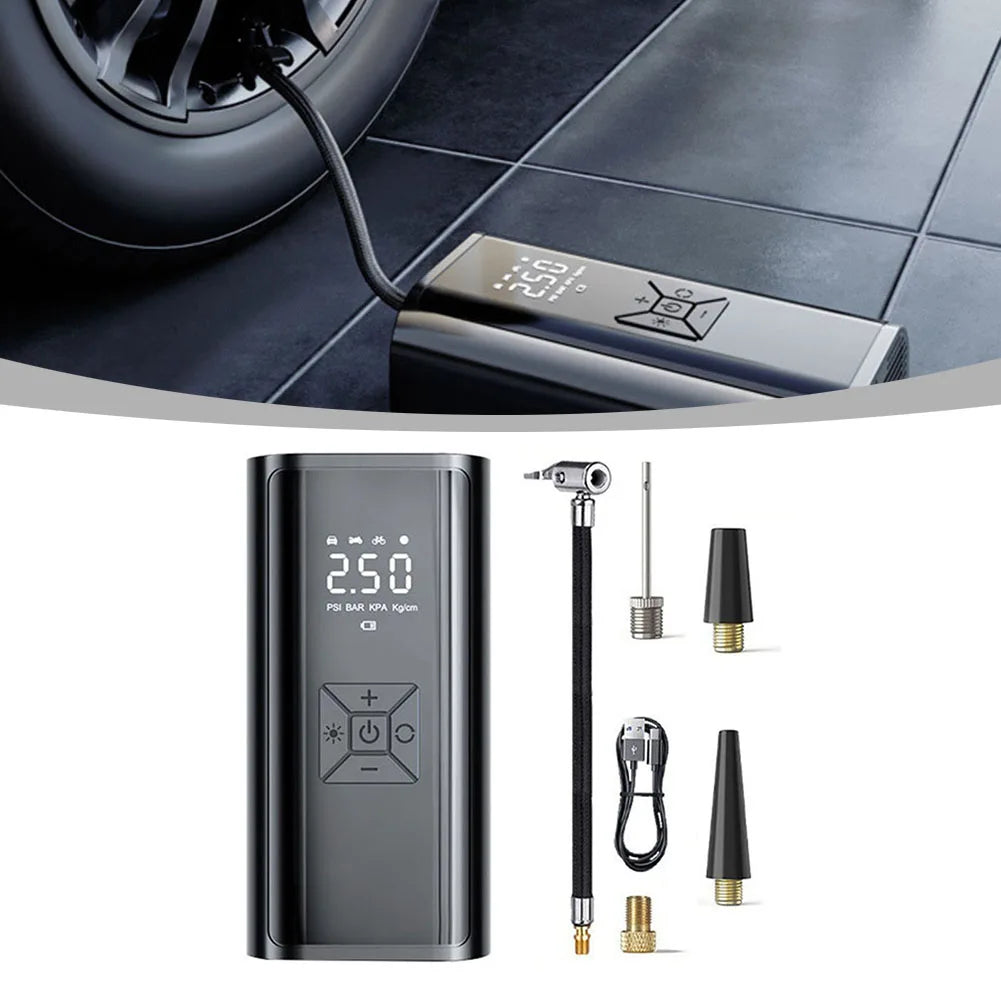 Digital Display Compressor Portable Tire Inflator Travel Use Usb Rechargeable Air Compressor Automotive Air Pump