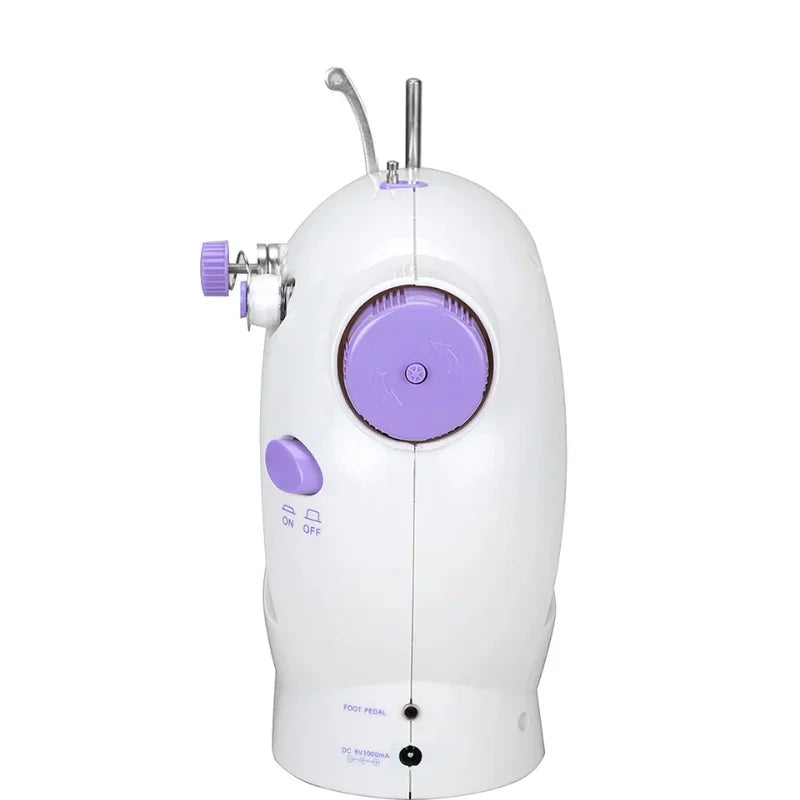 Mini Electric Sewing Machine Household Double Speed Sewing Machine with Night Light and Foot Pedal DIY Sewing Kit for Beginner