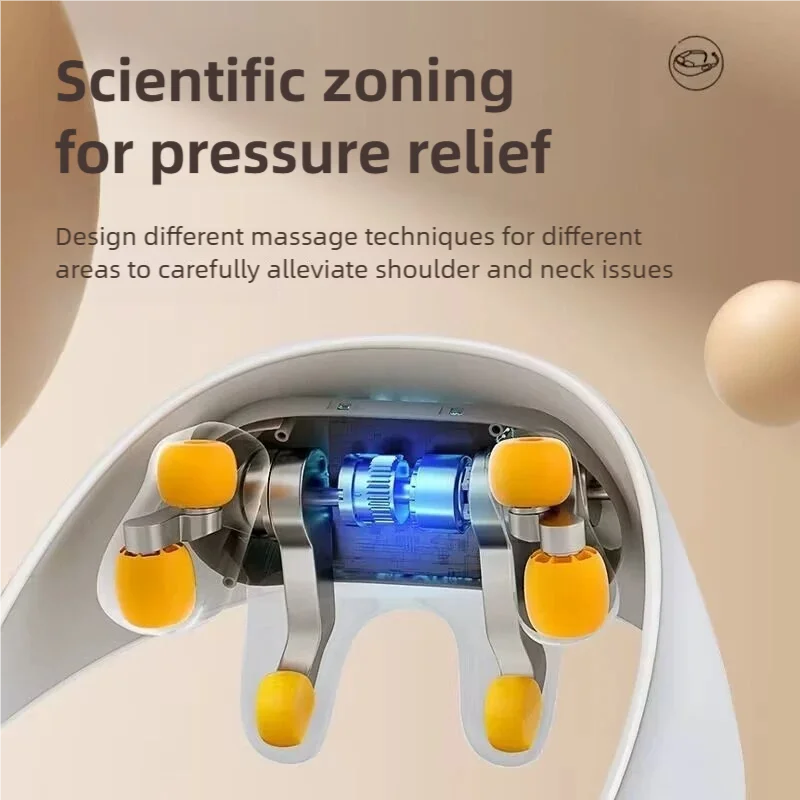 Wireless neck massager with hot compress function for pain relief deep tissue massage neck shoulder relaxation massage shawl