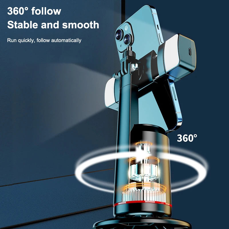 360° Rotation Gimbal Stabilizer AI Auto Face Tracking Phone Holder Desktop Tracking Gimbal With Remote For Live Vloging Video