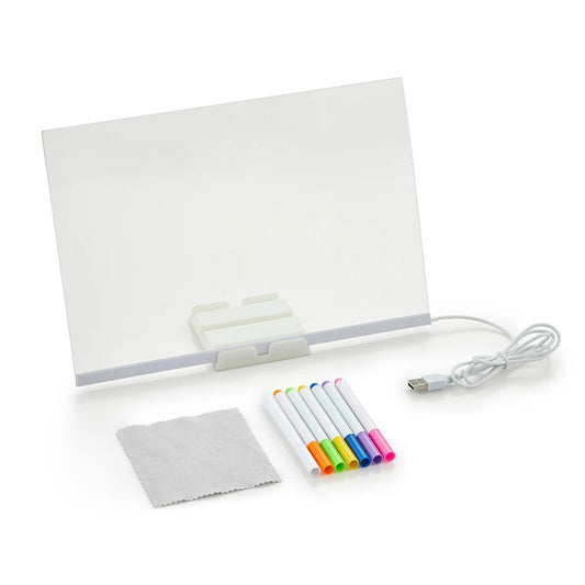 Drawing Board Colorful LED Acrylic Message Board With 7 Color Pens Erasable Writing Writing Message Board Billboard Whiteboard