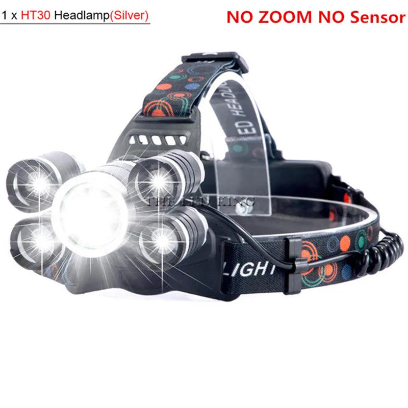High Lumens Not ZOOM LED Headlight Headlamp LED T6 Head Lamp Flashlight Torch Head Light 18650 Battery For Camping, Fishing