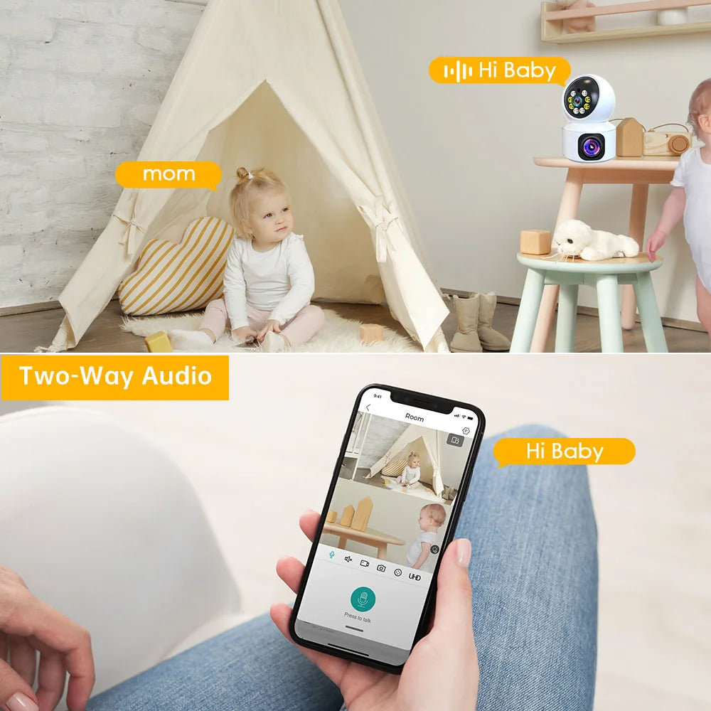 V380 Pro Dual Lens 4MP Wireless Dome Camera WIFI Home Smart Protection Wireless CCTV Indoor Camera Two Way Audio