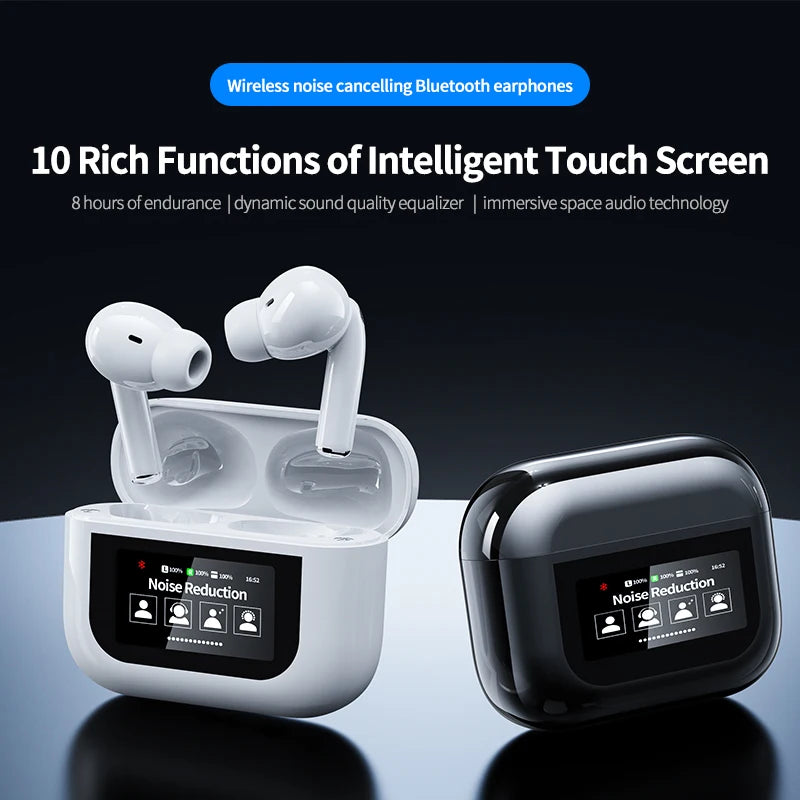A9pro TWS in Ear Earbuds ANC, Touch Control, LED Display, Bluetooth 5.3 Noise Cancelling Wireless Earphones JL Chipset Headphone