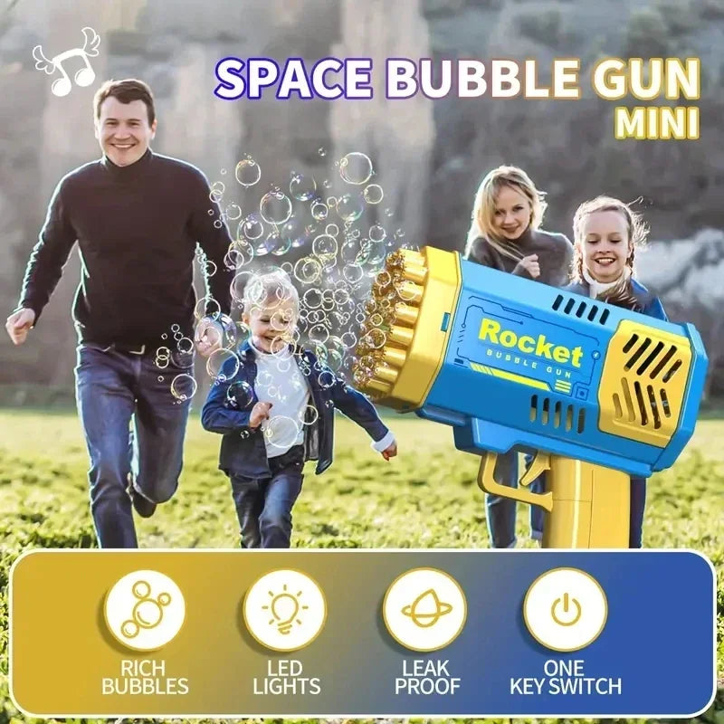76 Hole Rocket Launcher Handheld Portable Electric Automatic Bubble Gun for Boys and Girls （Without Bubble Water）