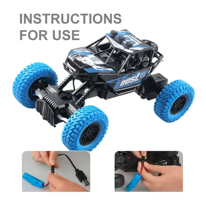 New Remote Control Car With Colorful Flashing Lights, Rubber Wheels, Off-road Toy Car Suitable For Christmas Children's Gifts