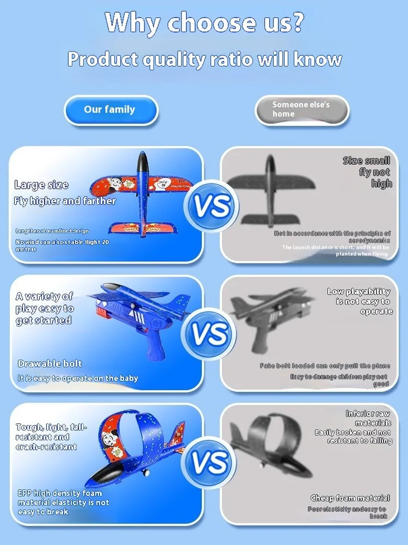 Airplane toy boy, rubber band powered fighter jet, hand thrown space model simulation, model assembly, handmade production