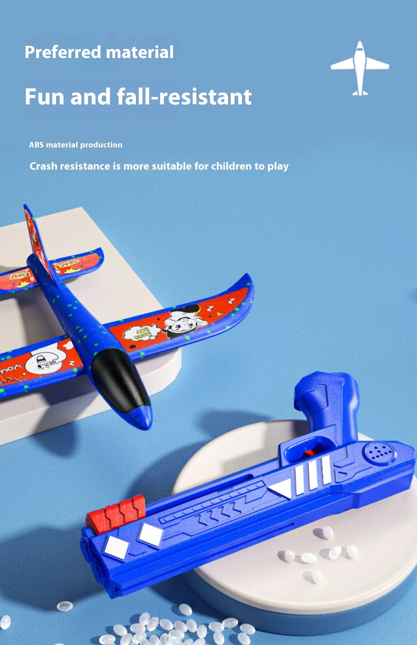 Airplane toy boy, rubber band powered fighter jet, hand thrown space model simulation, model assembly, handmade production