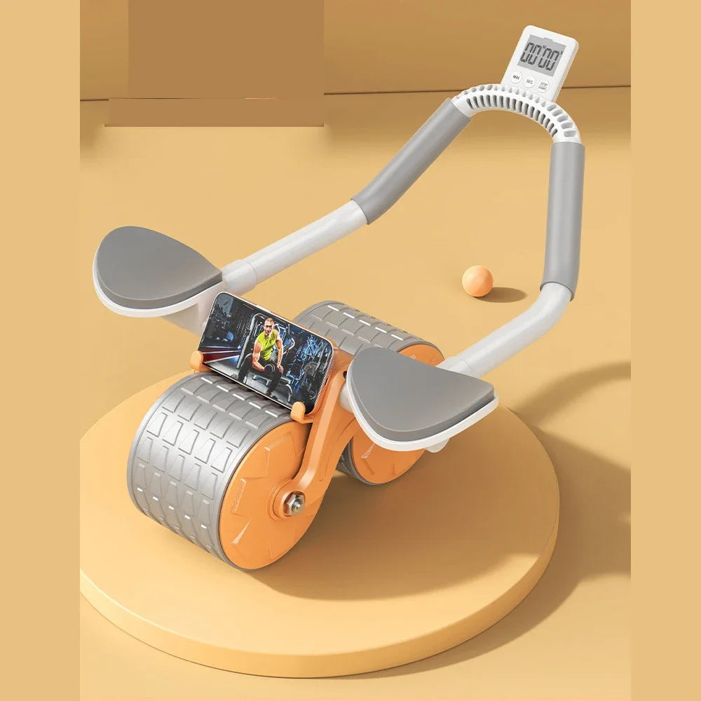 High Quality Fitness Exercise Roller Wheel Support Automatic Rebound Abdominal Wheel Core Muscle Ab Trainer with Counter Display