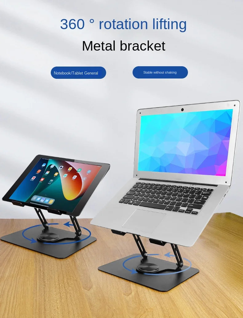360 Degree Rotatable Carbon Steel Laptop Folding Portable Stand Tablet Desktop Lift Heightening Heat Dissipation Portable Stand