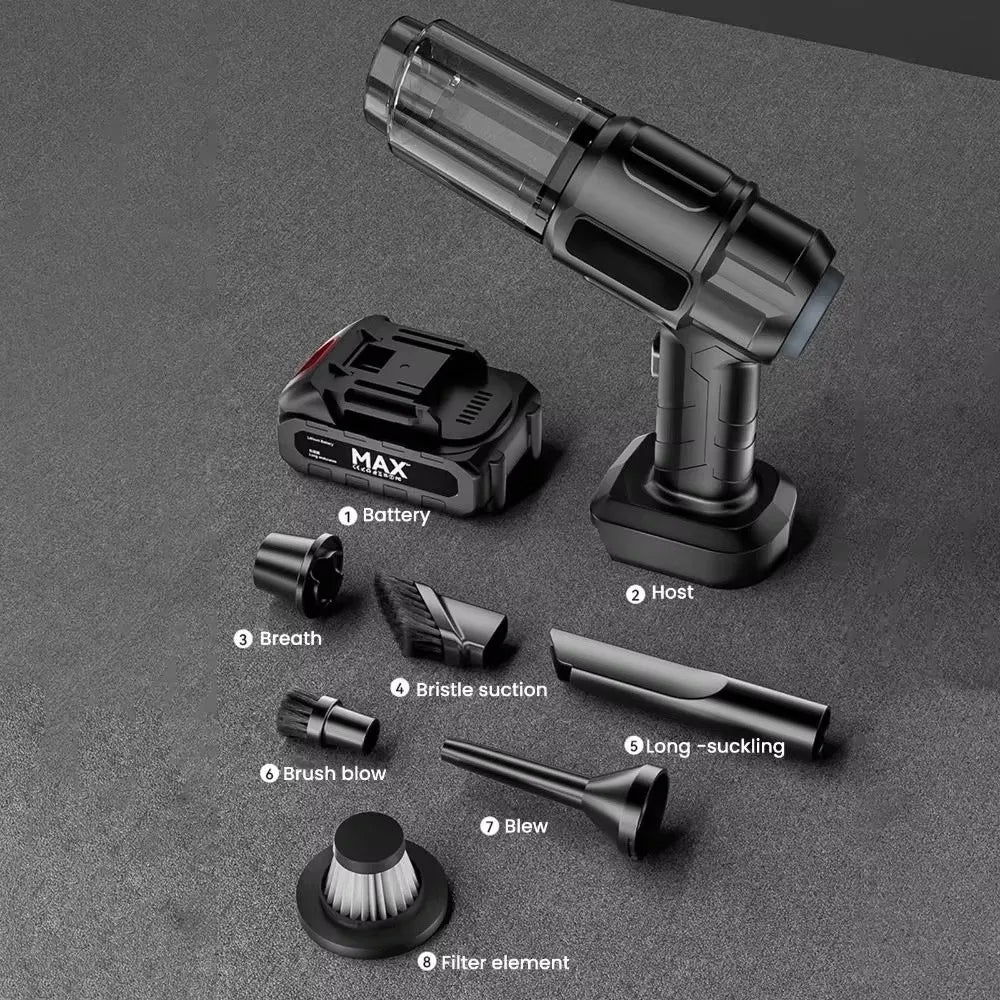 5000Pa Suction Car Vacuum Cleaner High Power 1500mAh Cordless Auto Vacuum Super Suction Multifunctional Wireless Dust Blower