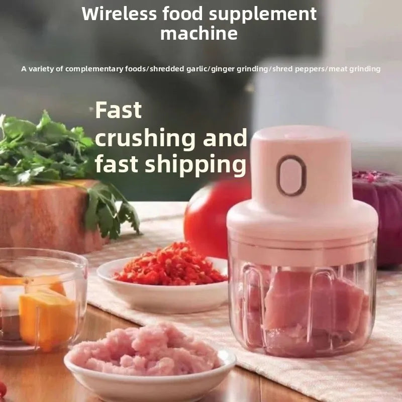 Mini Electric Garlic Chopper Meat Grinder Garlic Masher Machine Sturdy Durable Crushed Ginger Vegetable Crusher Baby Food Maker