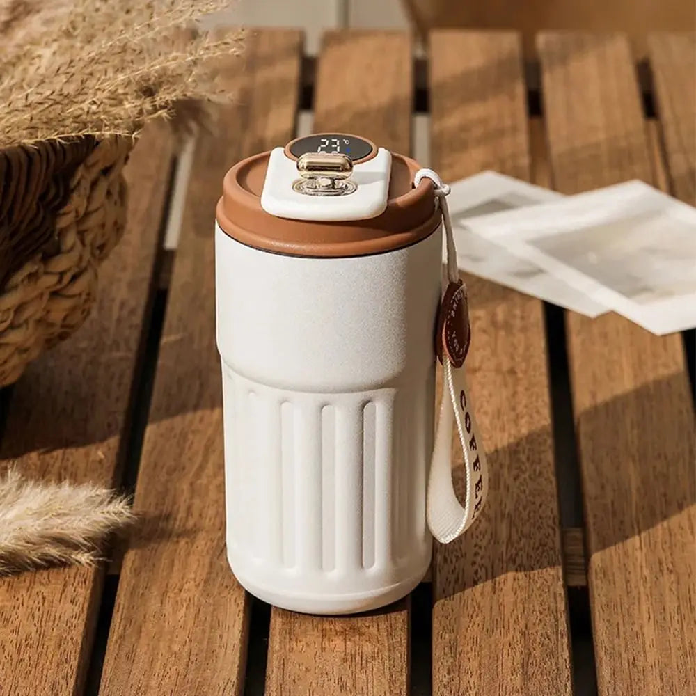 Vacuum Flask 450ML Thermal Water Bottle Creative Portable Coffee Thermos Cup Double Wall Digital Drinking Bottle Travel