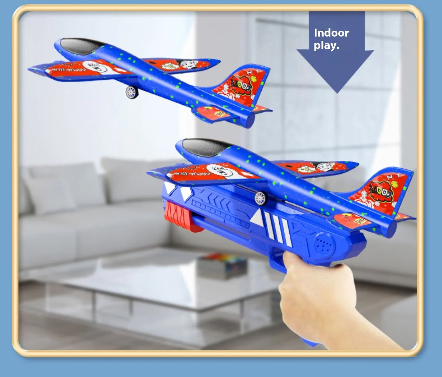 Airplane toy boy, rubber band powered fighter jet, hand thrown space model simulation, model assembly, handmade production