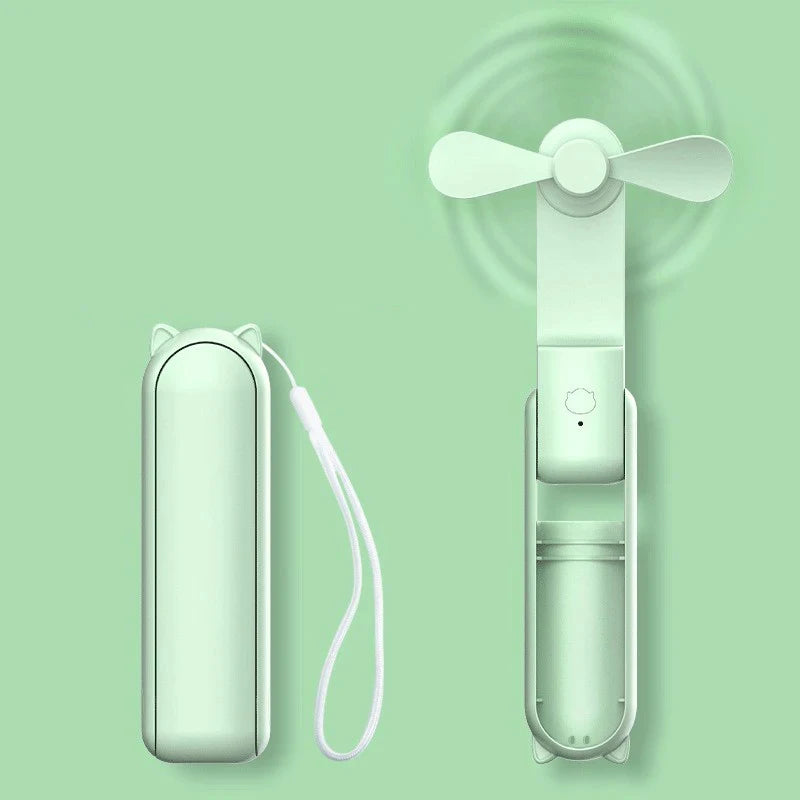 Portable Mini Fan USB Rechargeable 3-speed Adjustable Foldable Handheld Fan Suitable for Women, Student, Travel, Outdoor Use
