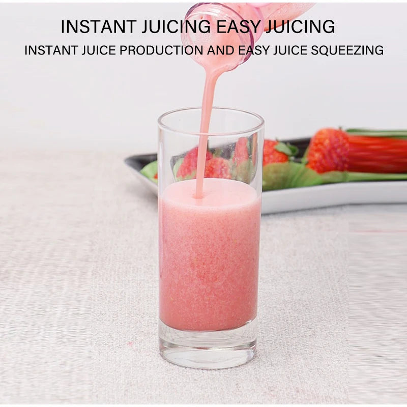 Mini Fast Juice Juicer Fresh Fruits Mixer Smoothie Bottle Handheld 6-blade USB Rechargeable Multifunctional Fruit Blender