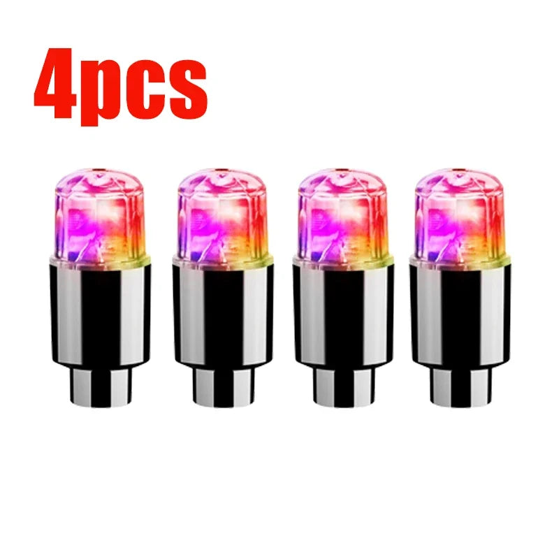 LED Tire Valve Light Universal Waterproof Wheel Decor Lamp Tyre Accessory for Car Motorcycle Bicycle Night Driving Safety Decor