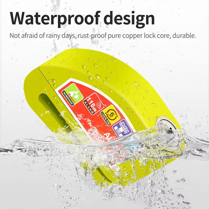 Motorcycle Bicycle Lock Alarm Safety Protection Padlock Disc Anti-Theft Reminder Rope Lock Bag Motorcycle Accesso Aluminum Alloy
