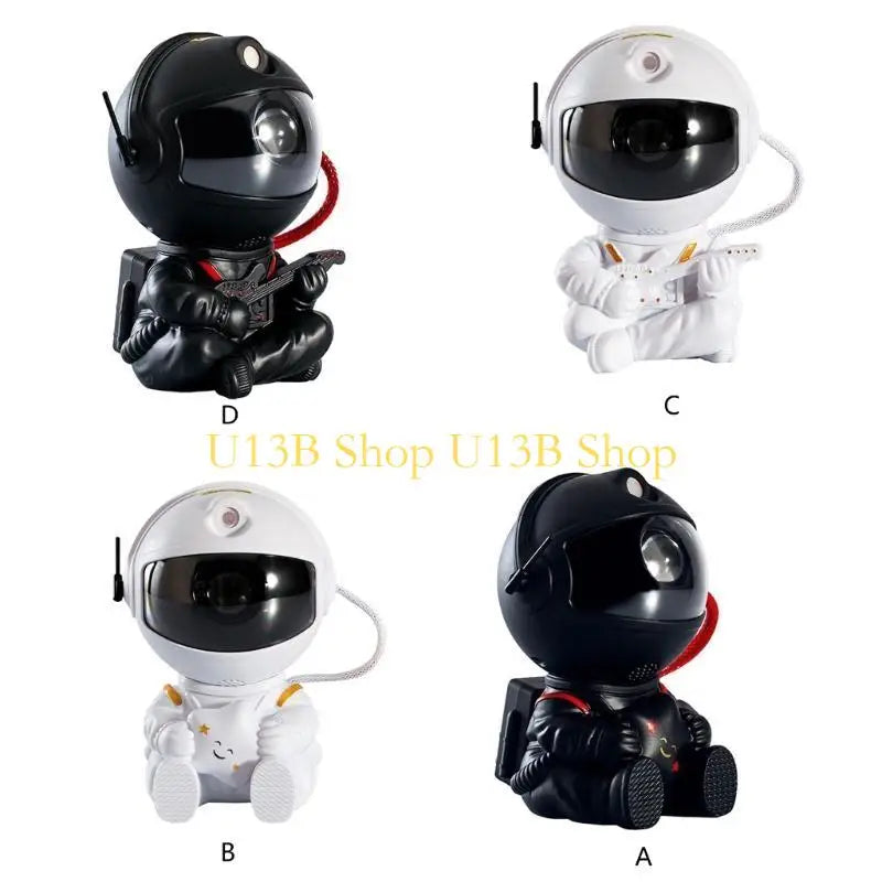 U13B 360°Rotation Astronaut Projector Light with Guitar/Star in Hand Portable Remote Control Night Lamp for Bedroom Decors