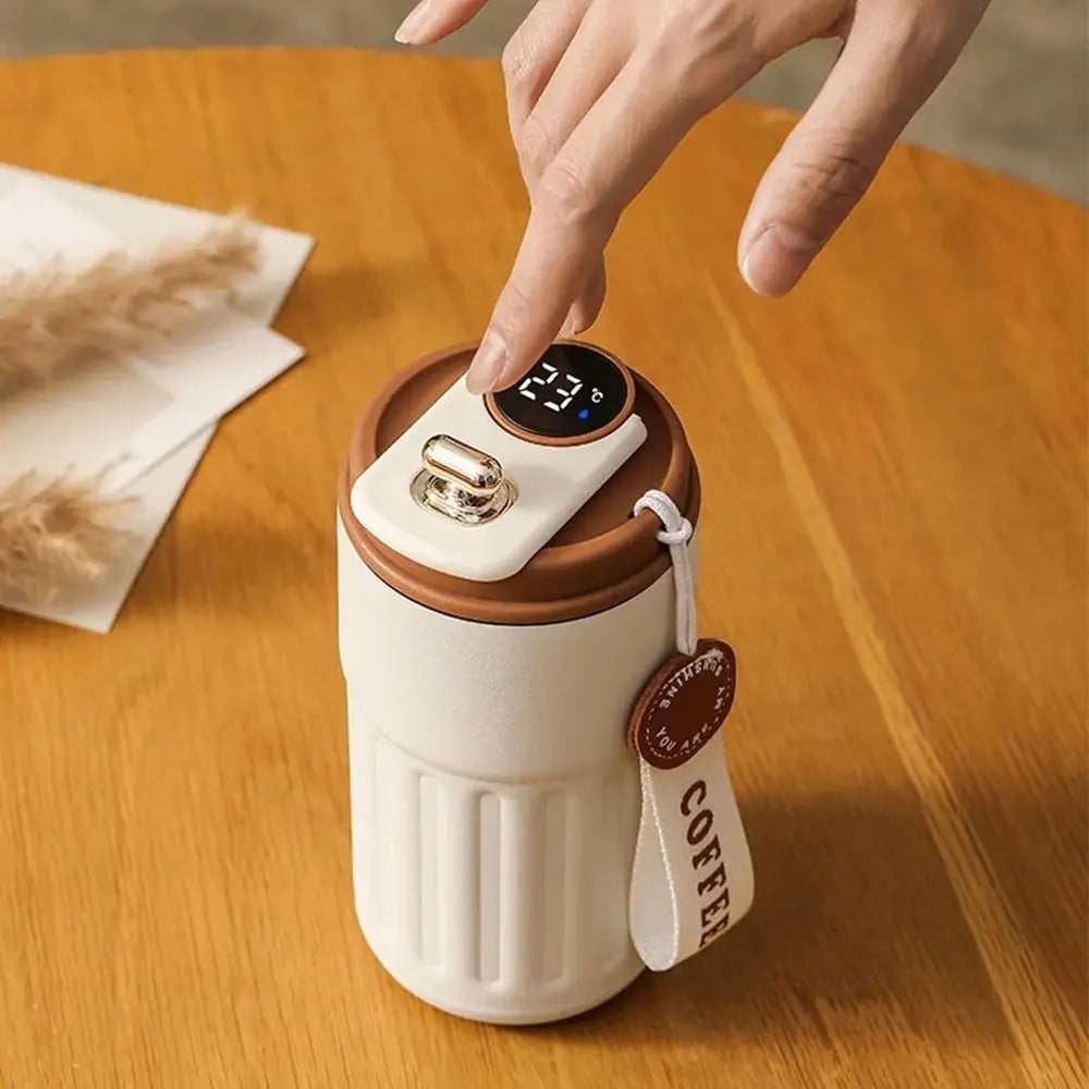 Vacuum Flask 450ML Thermal Water Bottle Creative Portable Coffee Thermos Cup Double Wall Digital Drinking Bottle Travel