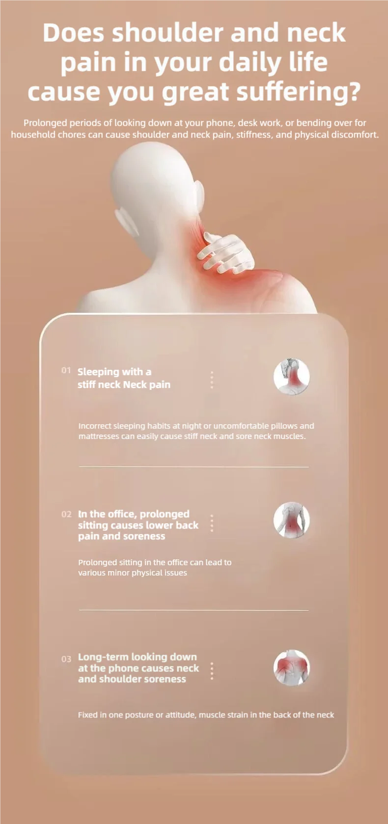 Wireless neck massager with hot compress function for pain relief deep tissue massage neck shoulder relaxation massage shawl