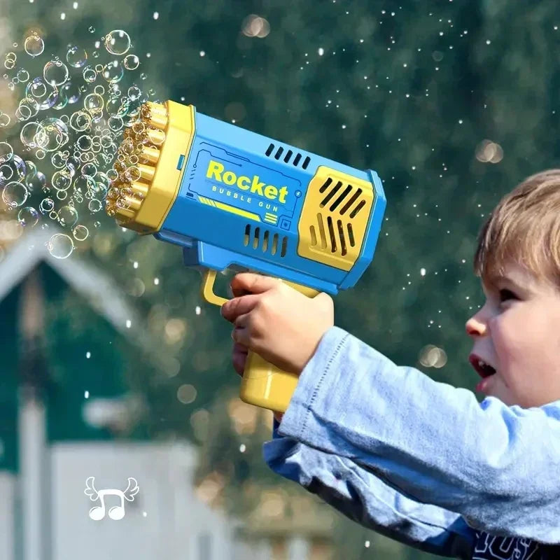 76 Hole Rocket Launcher Handheld Portable Electric Automatic Bubble Gun for Boys and Girls （Without Bubble Water）
