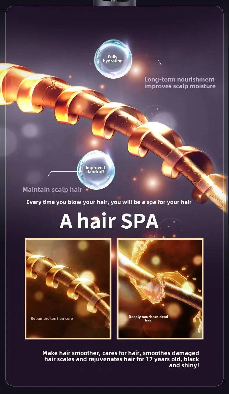 Professional Salon Hair Dryer High Wind Speed Quick Dryer with Ionic Heat Protection Lightweight Travel Home Hotel Use