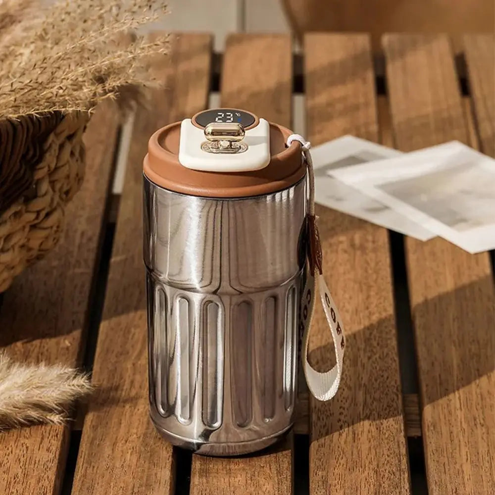 Vacuum Flask 450ML Thermal Water Bottle Creative Portable Coffee Thermos Cup Double Wall Digital Drinking Bottle Travel