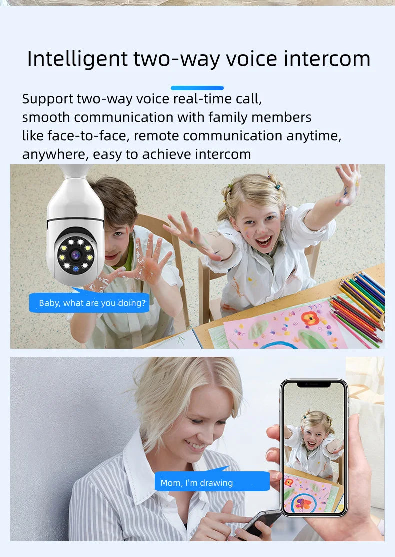 Bulb Camera HD Dual Light Head Minions 360 panorama