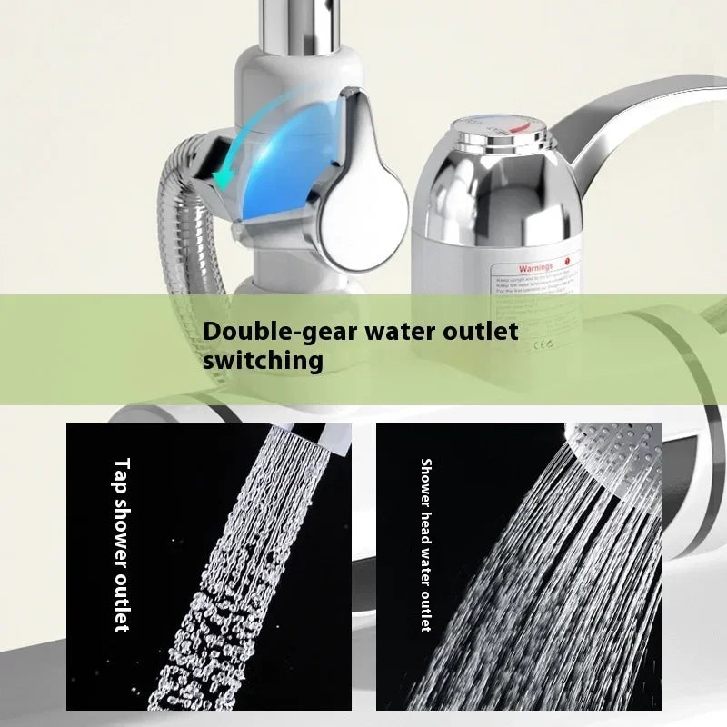 Bathrooms Shower Faucet with Sensor Electric Hot Flowing Kitchen Tap Water Heater Heating Tankless Portable for Kitchen Bathroom