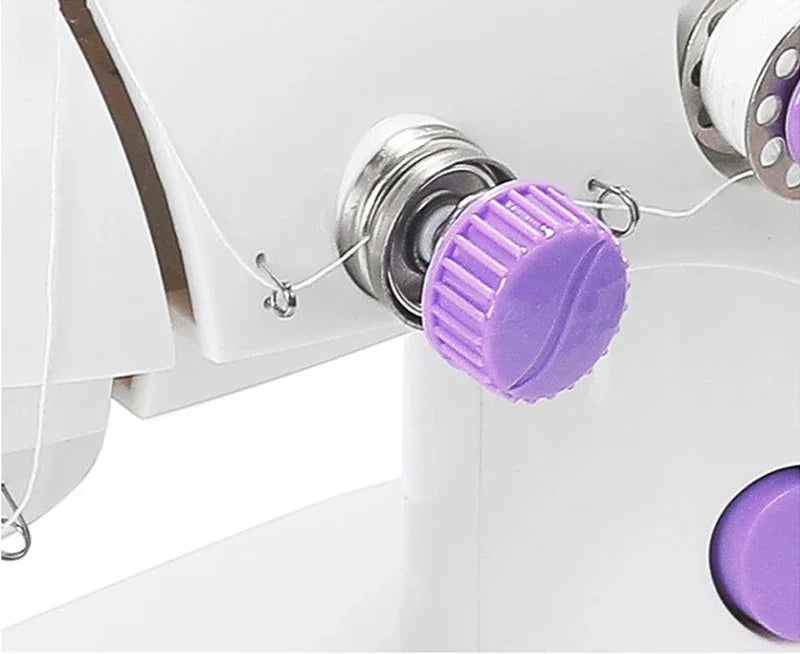 Mini Electric Sewing Machine Household Double Speed Sewing Machine with Night Light and Foot Pedal DIY Sewing Kit for Beginner