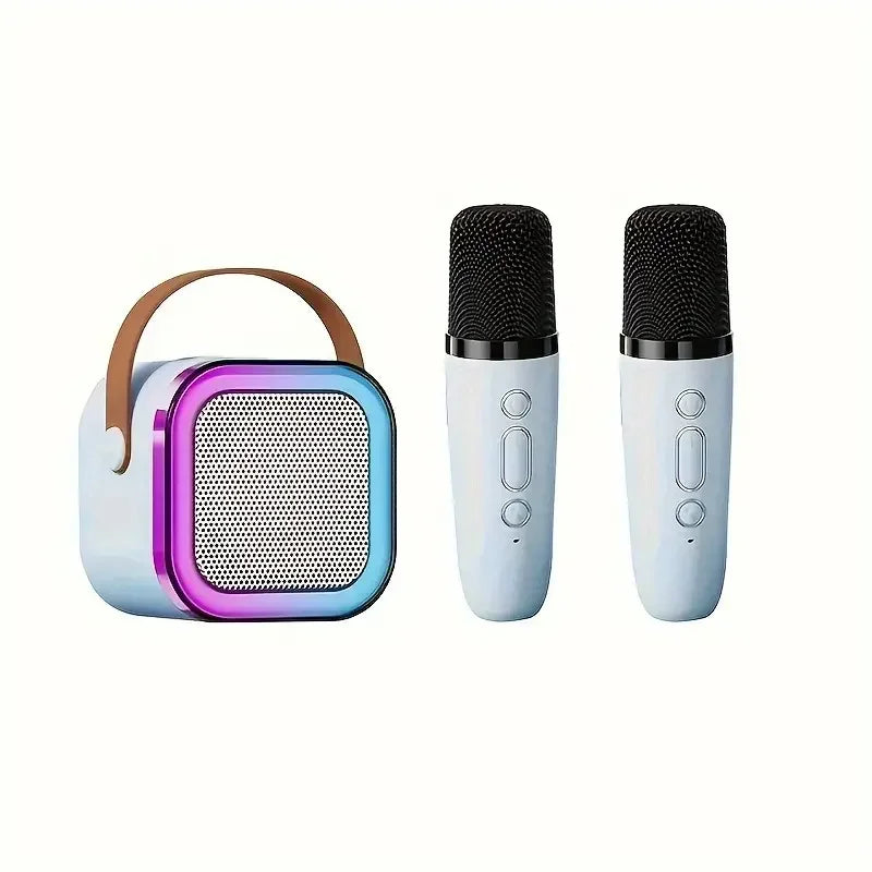 Bluetooth K12 Karaoke Machine Portable 5.3 PA Speaker System with Single Dual  Wireless Mic Home Family Singing Children's Gifts