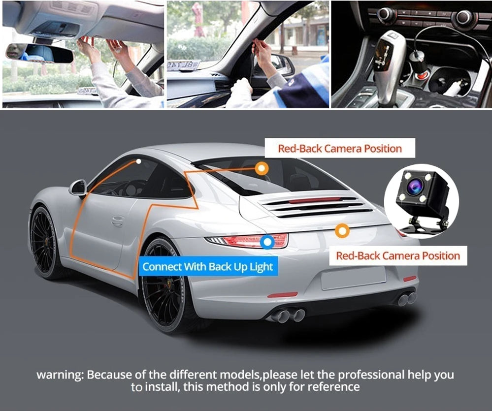 A22 1080P DVR Car Recorder 2-inch Screen Front and Rear Cameras Car Recorder 32G/64g Supports Night Vision Loop