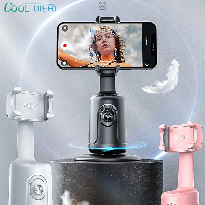 360 Rotation Gimbal Stabilizer AI Following Face Tracking Desktop Gimbal PTZ For Tiktok Smartphone Live
