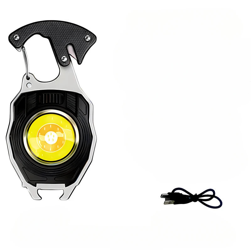 Mini Flashlight Emergency Light Electric Lighter Portable COB Working LED Keychain USB Rechargeable Cigarette Accessories Gifts