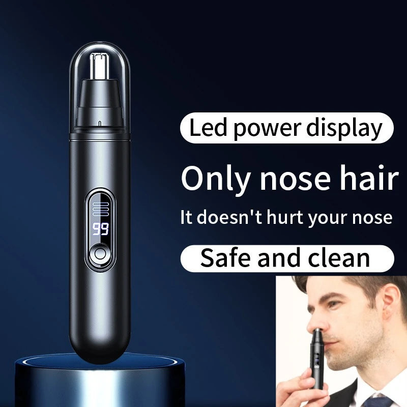 Mini Nose Hair Trimmer Rechargeable USB Painless Waterproof Portable Stainless Steel Sharp Blade Low Noise IPX5