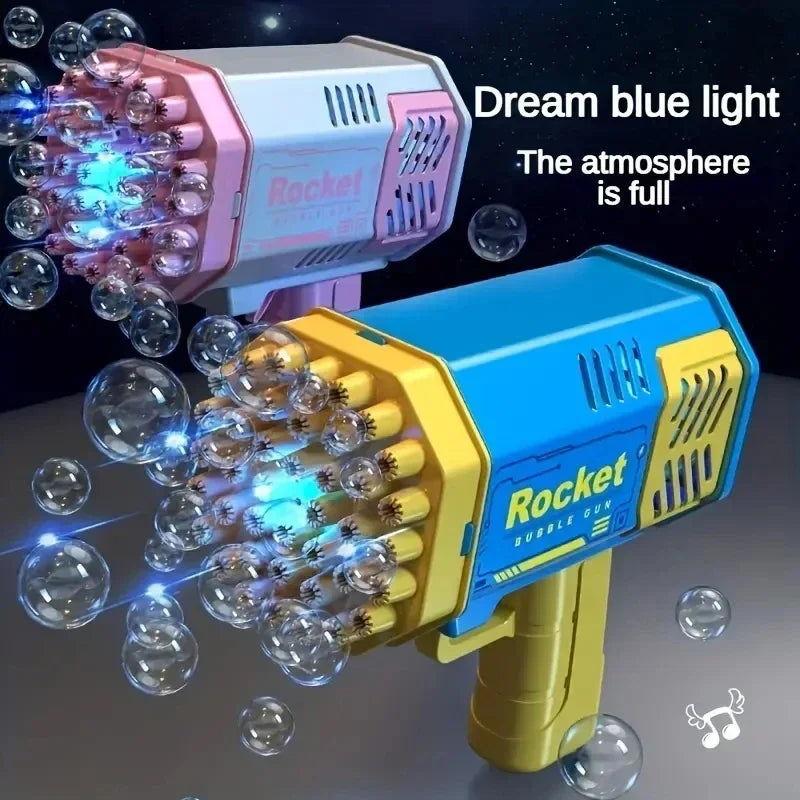 76 Hole Rocket Launcher Handheld Portable Electric Automatic Bubble Gun for Boys and Girls （Without Bubble Water）
