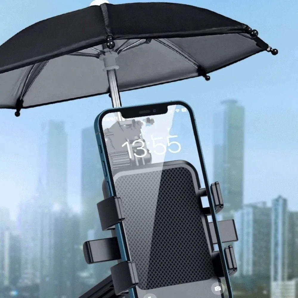 Aluminum Alloy Sunshade Motocycle Phone Holder Adjustable Non-slip Motocycle Mobile Phone Stand Stable for 5-7.2inch Cell Phone