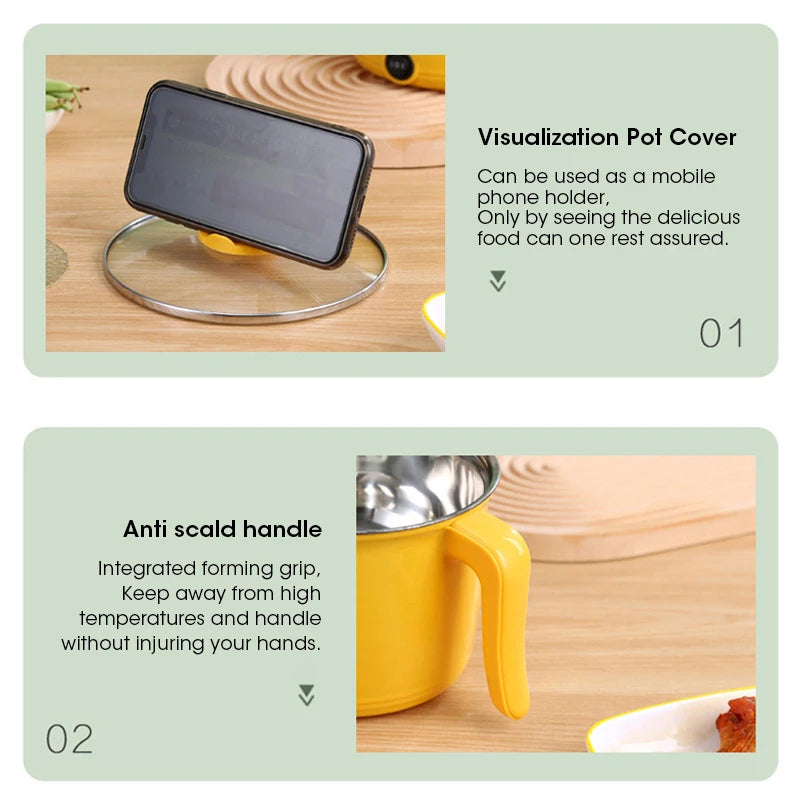 Mini Electric Cooking Machine Hot Pot Non-stick Cooking 1-2 People Single Household Pan Multifunction Electric Cooker for Home