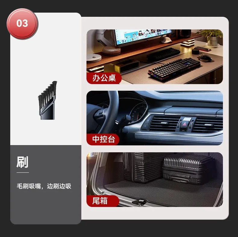 Wireless Car Vacuum Cleaner Handheld Mini with Strong Suction Blow-and-Suck Function for Car and Home Use