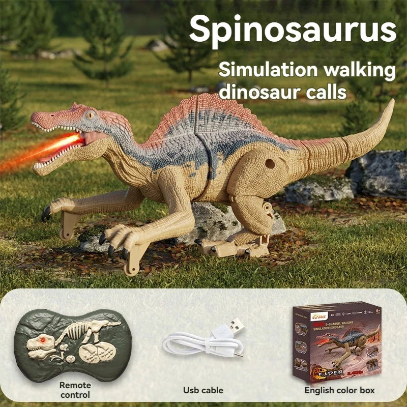 Hot Laser Tracking RC Dinosaur Toys for Kids Remote Control Robot Verisimilitude Sound Spray for Kids Boys Girls Children G