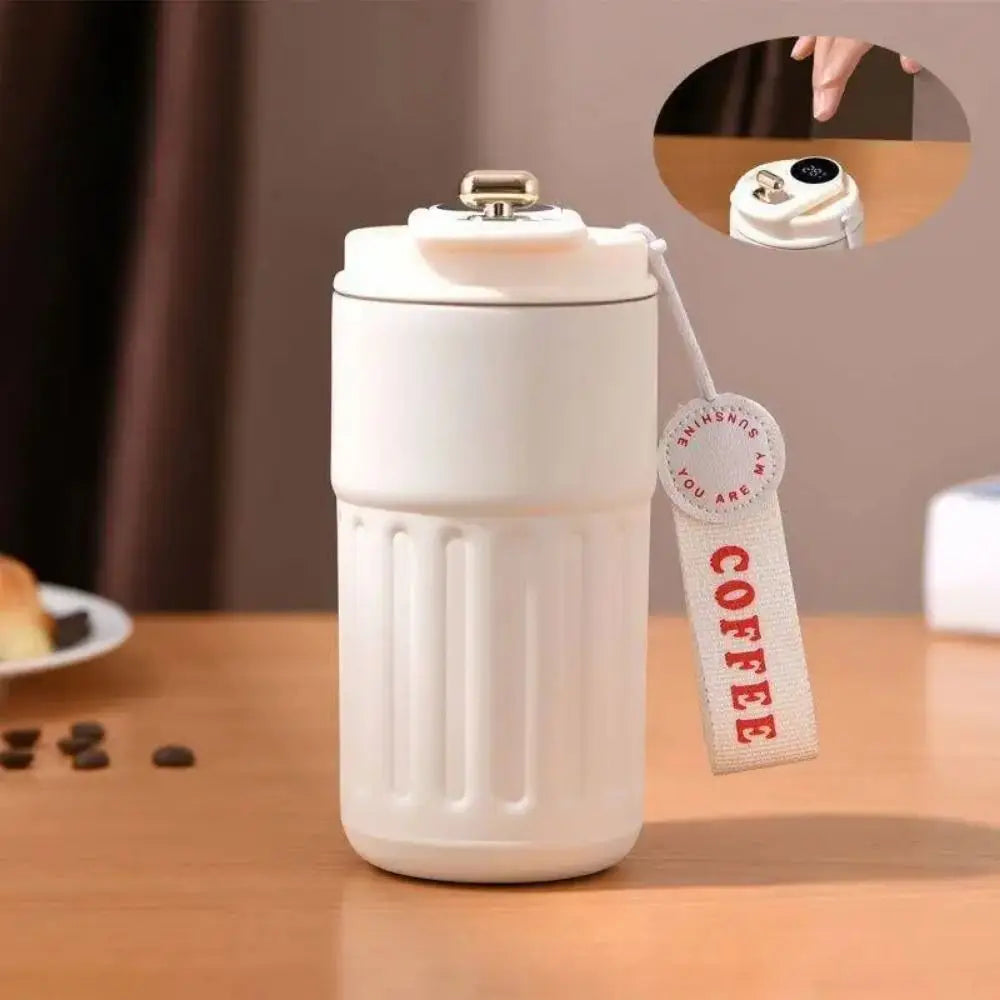 Vacuum Flask 450ML Thermal Water Bottle Creative Portable Coffee Thermos Cup Double Wall Digital Drinking Bottle Travel